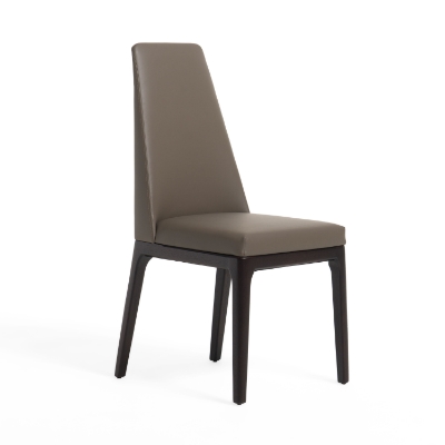 Picture of Modrest Encino - Modern Taupe & Timber Chocolate Dining Chair (Set of 2)