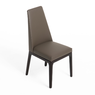 Picture of Modrest Encino - Modern Taupe & Timber Chocolate Dining Chair (Set of 2)