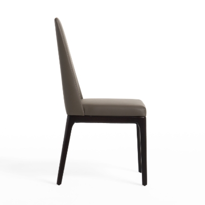 Picture of Modrest Encino - Modern Taupe & Timber Chocolate Dining Chair (Set of 2)