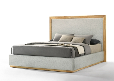 Picture of Nova Domus Santa Barbara - Modern Grey Fabric + Natural Bedroom Set