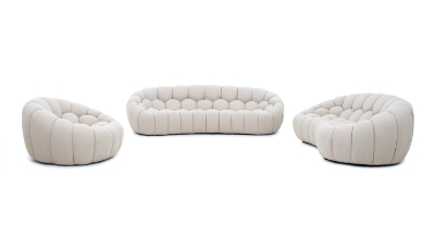 Picture of Divani Casa Yolonda - Modern Curved Beige Fabric Sofa Set