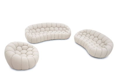 Picture of Divani Casa Yolonda - Modern Curved Beige Fabric Sofa Set