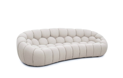 Picture of Divani Casa Yolonda - Modern Curved Beige Fabric Sofa