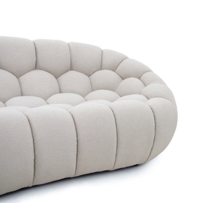 Picture of Divani Casa Yolonda - Modern Curved Beige Fabric Loveseat