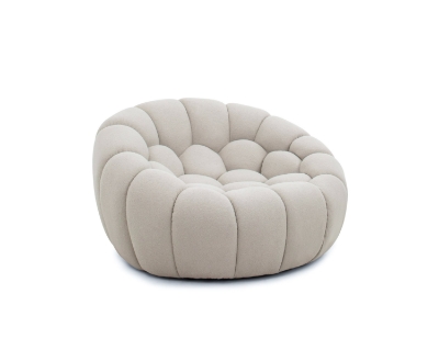 Picture of Divani Casa Yolonda - Modern Curved Beige Fabric Chair