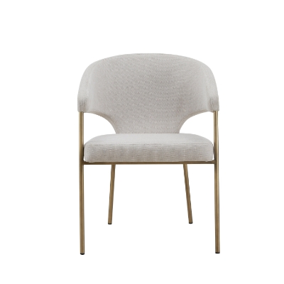 Picture of Modrest Claudine - Modern Off-White Fabric & Brass Dining Chair