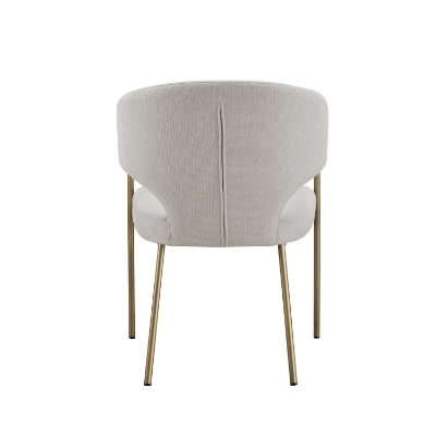 Picture of Modrest Claudine - Modern Off-White Fabric & Brass Dining Chair