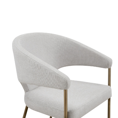 Picture of Modrest Claudine - Modern Off-White Fabric & Brass Dining Chair