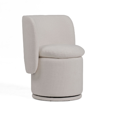 Picture of Divani Casa Norris - Modern Ivory Fabric Swivel Dining Chair