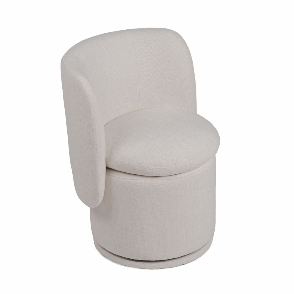 Picture of Divani Casa Norris - Modern Ivory Fabric Swivel Dining Chair