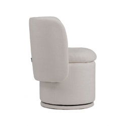 Picture of Divani Casa Norris - Modern Ivory Fabric Swivel Dining Chair