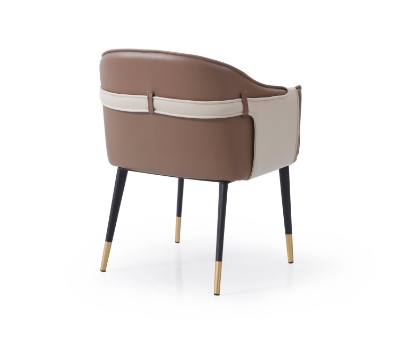 Picture of Modrest Calderon - Modern Brown & Beige Vegan Leather Dining Chair