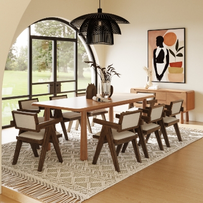 Picture of Modrest Rhea - Modern 87" Natural Acacia Rectangular Dining Table