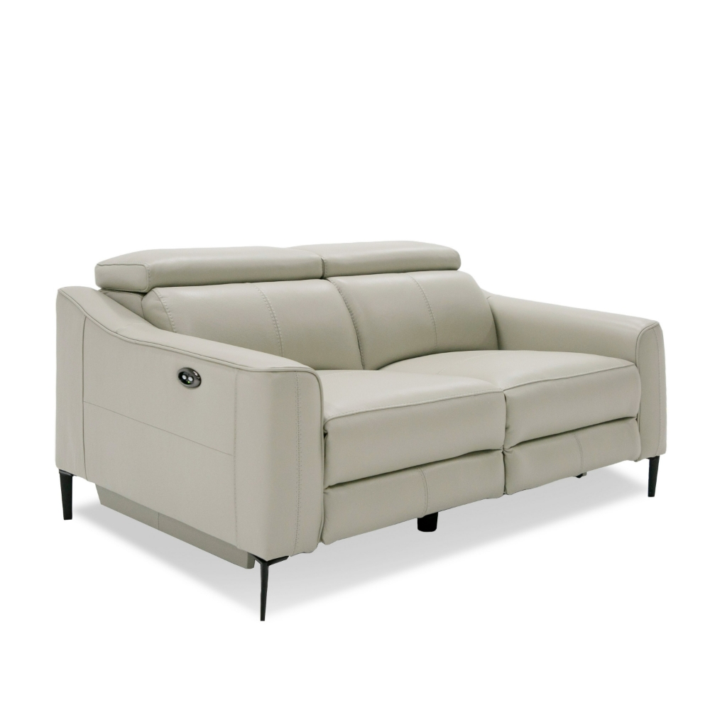 Picture of Divani Casa Eden - Modern Grey Leather Loveseat with 2 Recliners