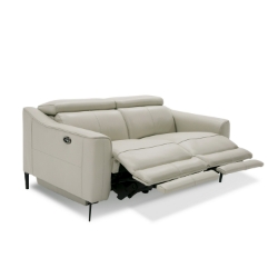 Picture of Divani Casa Eden - Modern Grey Leather Loveseat with 2 Recliners