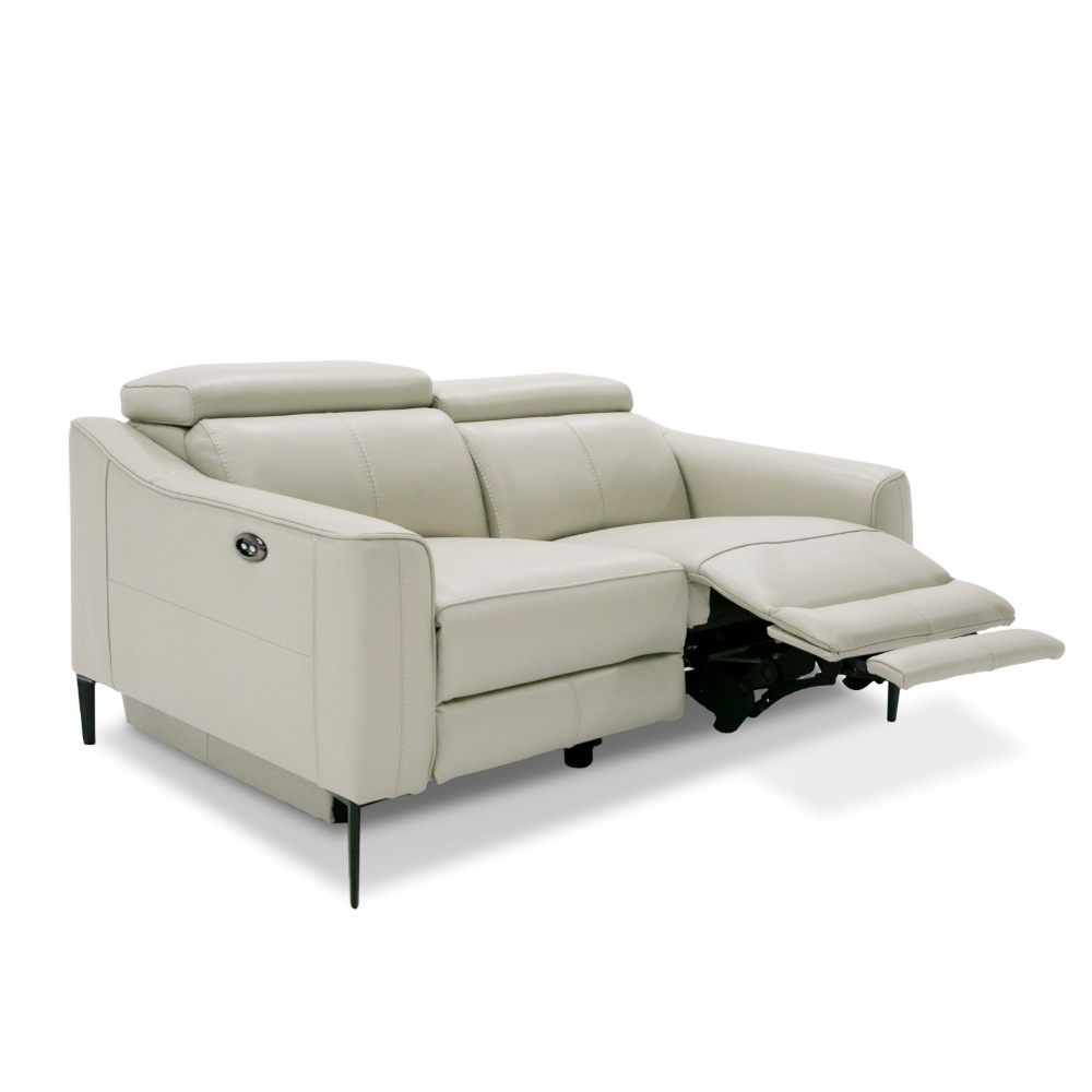 Picture of Divani Casa Eden - Modern Grey Leather Loveseat with 2 Recliners