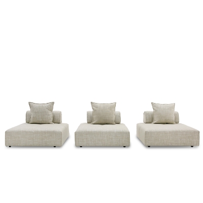 Picture of Divani Casa Mondo - Modern 3 Seat Modular Beige Fabric Sectional