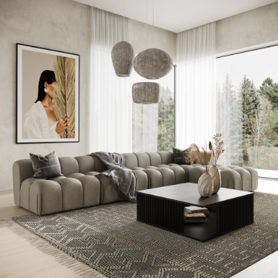 Picture of Divani Casa Juniper - Modern Grey Fabric Modular Armless Seat