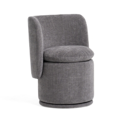 Picture of Divani Casa Norris - Modern Dark Grey Fabric Swivel Dining Chair