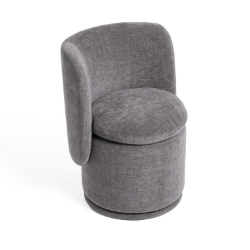 Picture of Divani Casa Norris - Modern Dark Grey Fabric Swivel Dining Chair