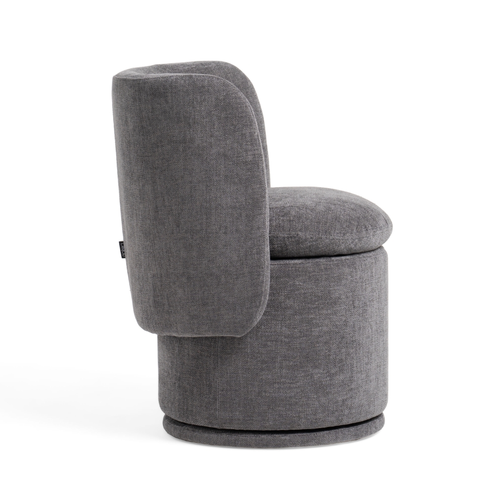 Picture of Divani Casa Norris - Modern Dark Grey Fabric Swivel Dining Chair