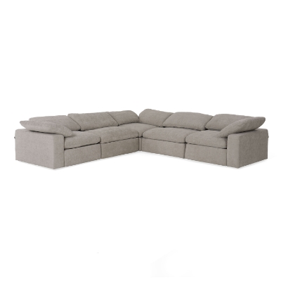 Picture of Divani Casa Corinth - Modern Gray Fabric Sectional Sofa with 3 Power Recliners