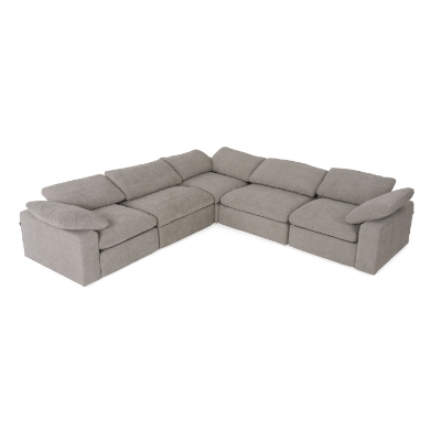 Picture of Divani Casa Corinth - Modern Gray Fabric Sectional Sofa with 3 Power Recliners