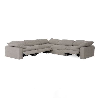 Picture of Divani Casa Corinth - Modern Gray Fabric Sectional Sofa with 3 Power Recliners