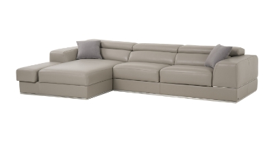 Picture of Divani Casa Pella  Mini - Modern Grey Italian Leather Left Facing Sectional Sofa