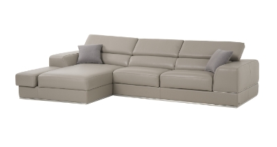 Picture of Divani Casa Pella  Mini - Modern Grey Italian Leather Left Facing Sectional Sofa