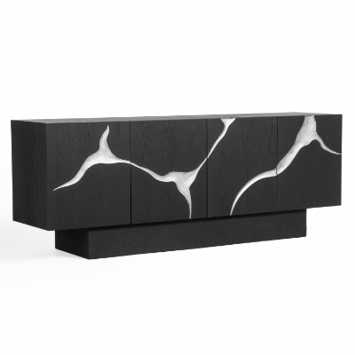 Picture of Modrest Impala - Modern Matte Brown Ash & Silver Buffet