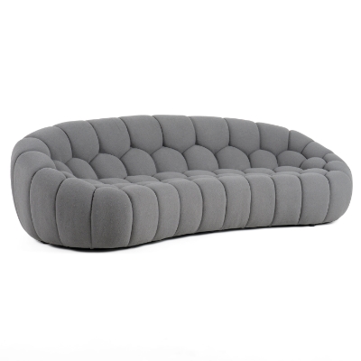 Picture of Divani Casa Yolonda - Modern Curved Light Grey Fabric Sofa