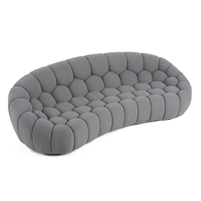 Picture of Divani Casa Yolonda - Modern Curved Light Grey Fabric Sofa