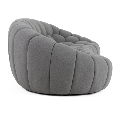 Picture of Divani Casa Yolonda - Modern Curved Light Grey Fabric Sofa