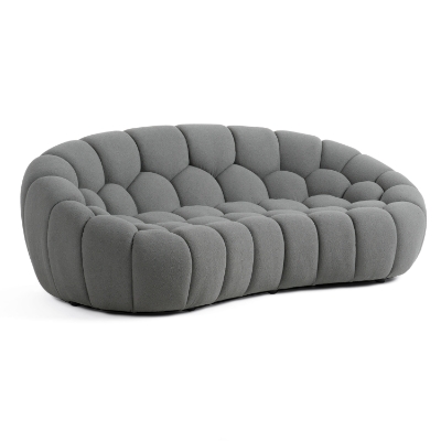 Picture of Divani Casa Yolonda - Modern Curved Light Grey Fabric Loveseat