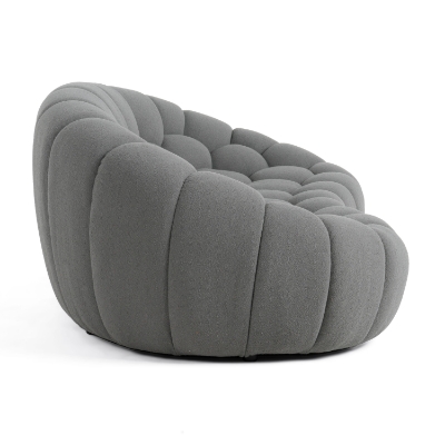 Picture of Divani Casa Yolonda - Modern Curved Light Grey Fabric Loveseat