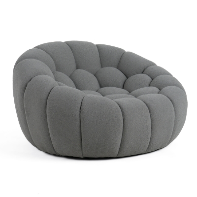 Picture of Divani Casa Yolonda - Modern Curved Light Grey Fabric Chair