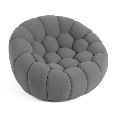 Picture of Divani Casa Yolonda - Modern Curved Light Grey Fabric Chair