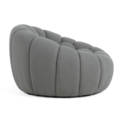 Picture of Divani Casa Yolonda - Modern Curved Light Grey Fabric Chair