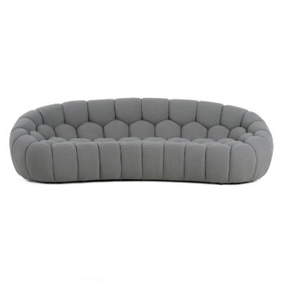 Picture of Divani Casa Yolonda - Modern Curved Light Grey Fabric Sofa Set