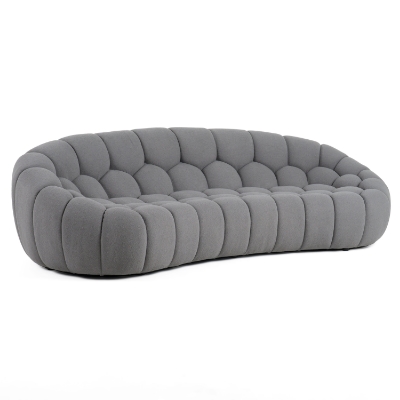 Picture of Divani Casa Yolonda - Modern Curved Light Grey Fabric Sofa Set