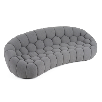 Picture of Divani Casa Yolonda - Modern Curved Light Grey Fabric Sofa Set