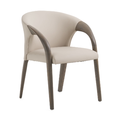 Picture of Modrest Wynetta Mid-Century Modern Grey Vegan Leather + Grey Ash Dining Chair