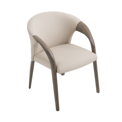 Picture of Modrest Wynetta Mid-Century Modern Grey Vegan Leather + Grey Ash Dining Chair