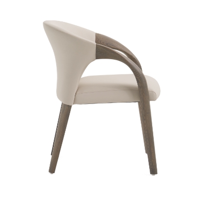 Picture of Modrest Wynetta Mid-Century Modern Grey Vegan Leather + Grey Ash Dining Chair