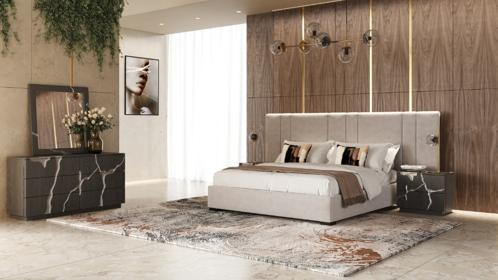 Picture of Modrest Penelope - Modern Grey Velvet Bed