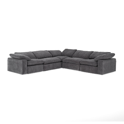 Picture of Divani Casa Corinth - Modern Dark Gray Fabric Sectional Sofa with 3 Power Recliners