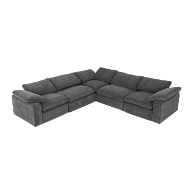 Picture of Divani Casa Corinth - Modern Dark Gray Fabric Sectional Sofa with 3 Power Recliners