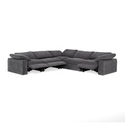 Picture of Divani Casa Corinth - Modern Dark Gray Fabric Sectional Sofa with 3 Power Recliners