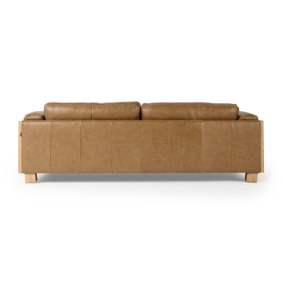 Picture of Divani Casa Danson - Modern Tan Leather + Wicker Sofa